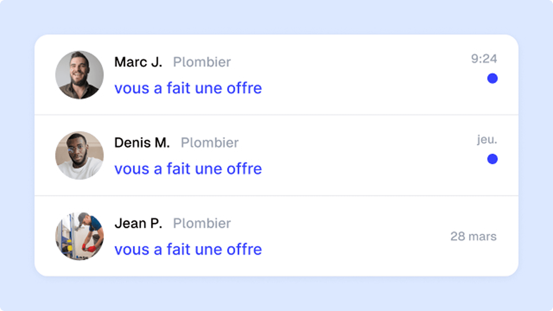 Demandes urgentes en temps réel