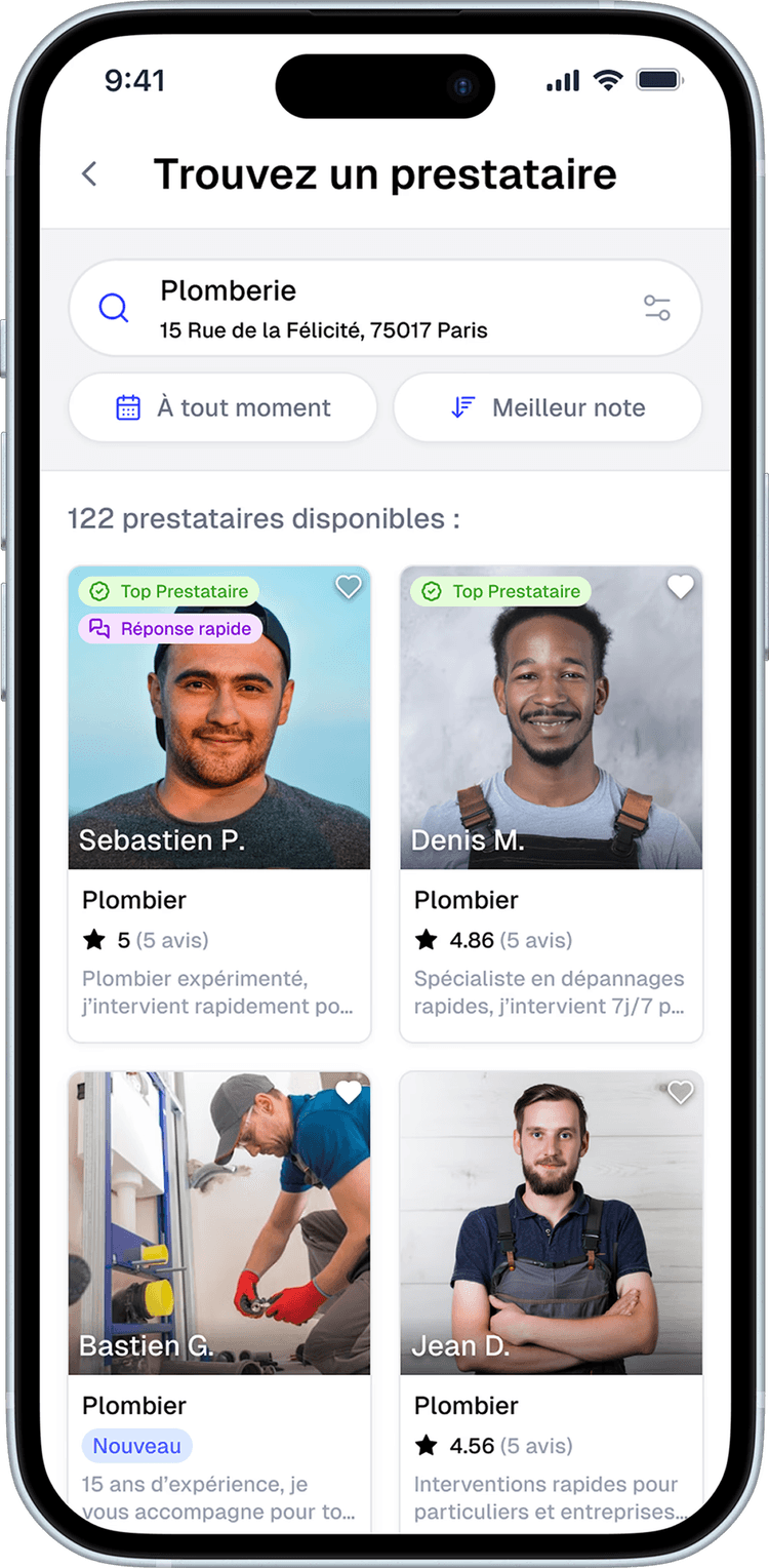 Gagnez en visibilité - Service Provider Screen