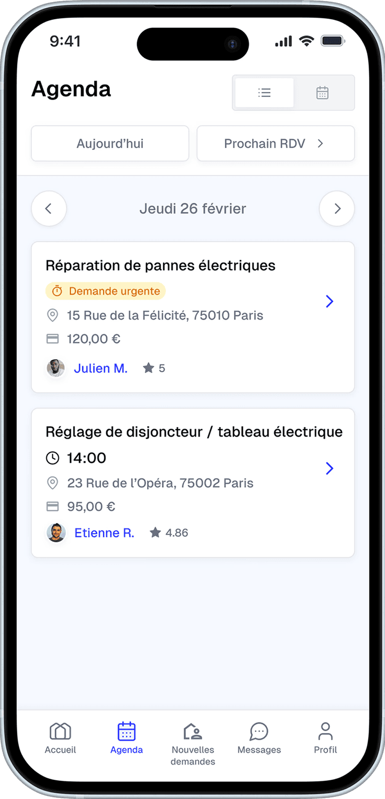 Gérez votre emploi du temps - Calendar Screen